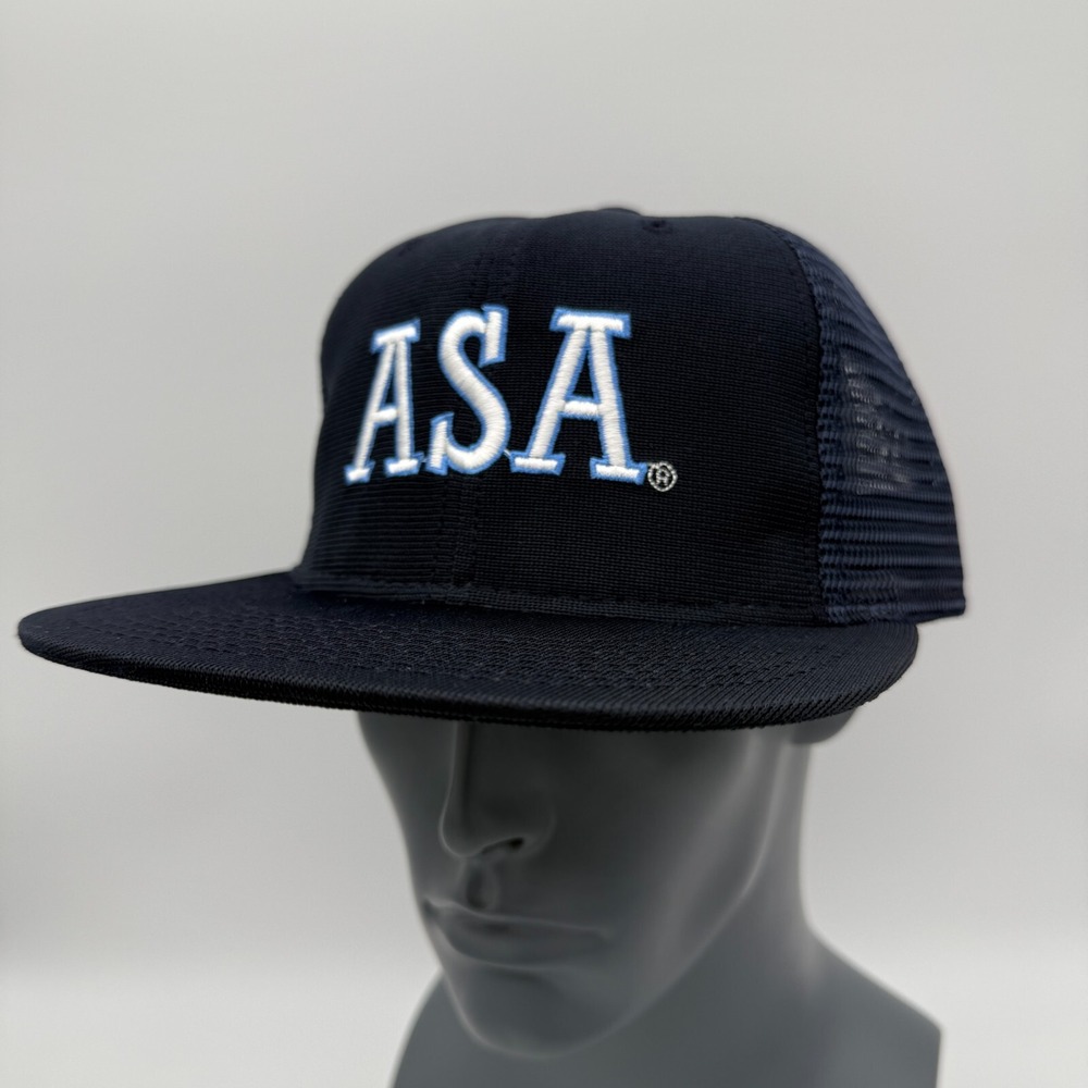 VINTAGE Roxxi ASA Hat‎ L/XL Blue Snapback Pro Model Amateur Softball Association